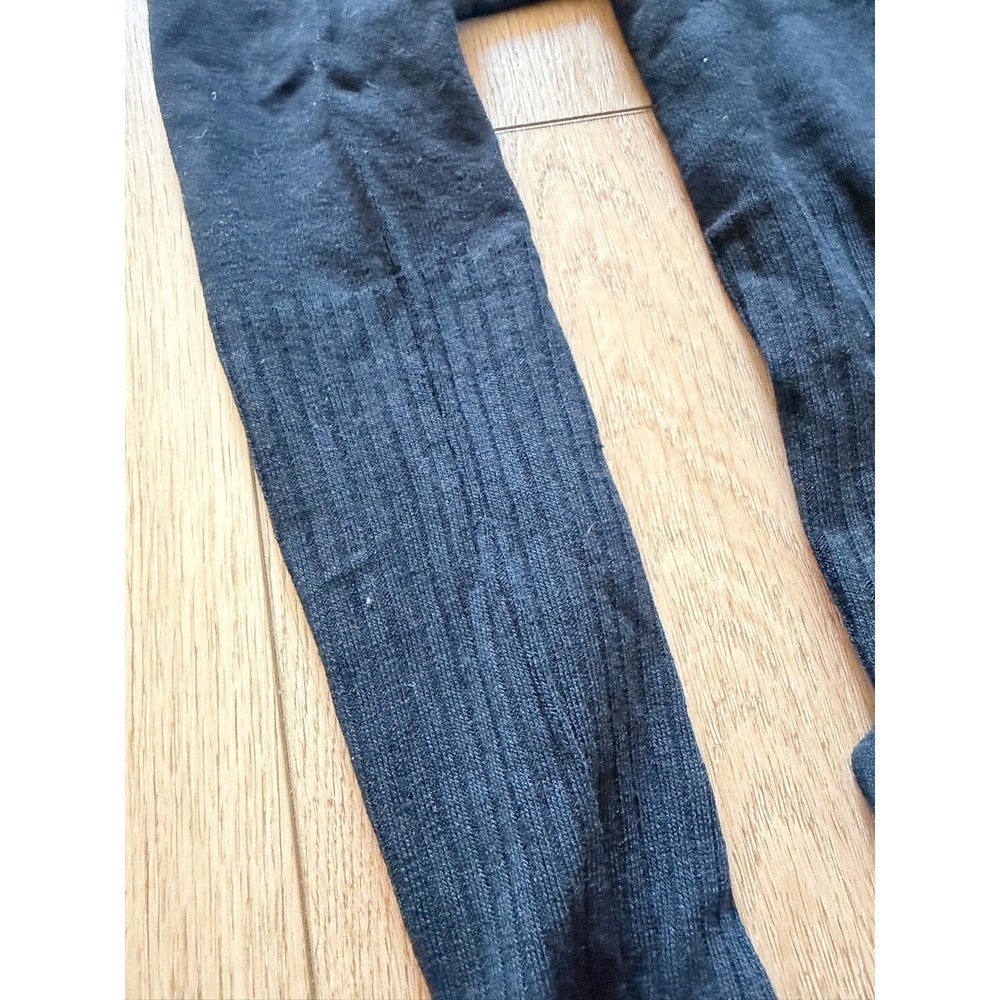 MeMoi Black Ribbed Knit Footed Tights MJB-300 Size S/M - Picture 5 of 6